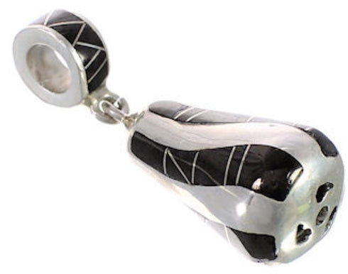 Jet And Sterling Silver Slide Pendant WX42725
